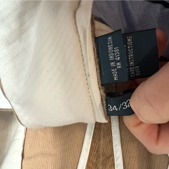 Polo Ralph Lauren Pants Mens 34x32 Brown Corduroy Chino Slim Fit Stretch 36x31 - Picture 7 of 11